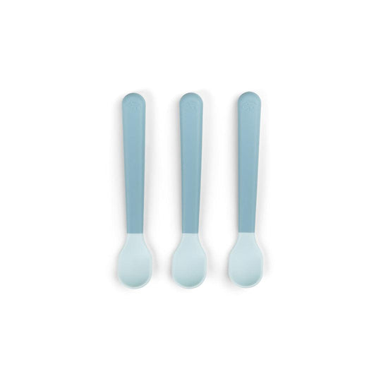 Done by Deer Foodie Easy Grip Baby Spoon - 3 Pack - Blue-Cutlery-Blue- | Natural Baby Shower