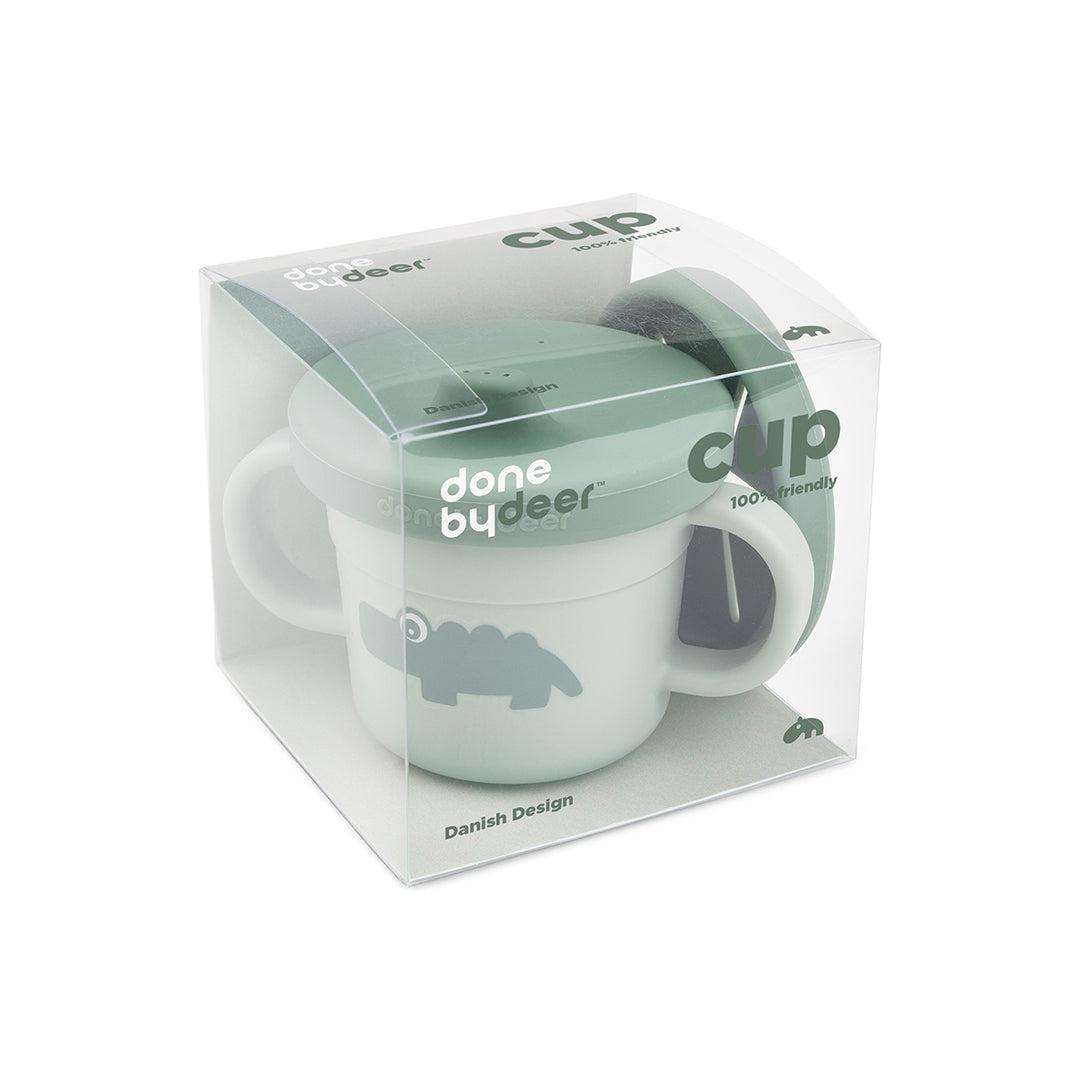 Done by Deer Foodie Spout/Snack Cup - Green - Croco-Cups-Croco Green- | Natural Baby Shower