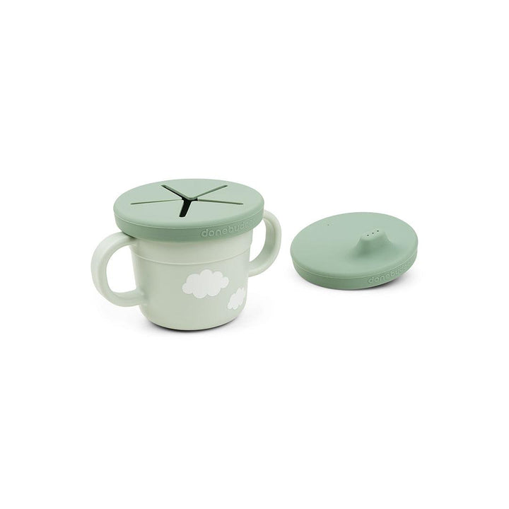 Done by Deer Foodie Spout/Snack Cup - Green - Croco-Cups-Croco Green- | Natural Baby Shower