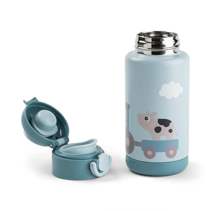 Done by Deer Insulated Bottle - Tiny Farm Blue-Drinking Bottles-Tiny Farm Blue-340ml | Natural Baby Shower