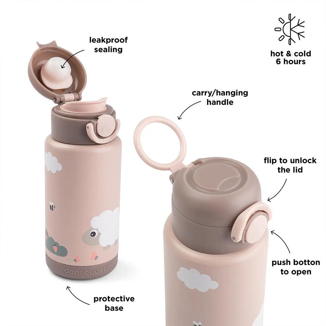 Done by Deer Insulated Bottle - Tiny Farm Powder-Drinking Bottles-Tiny Farm Powder-340ml | Natural Baby Shower