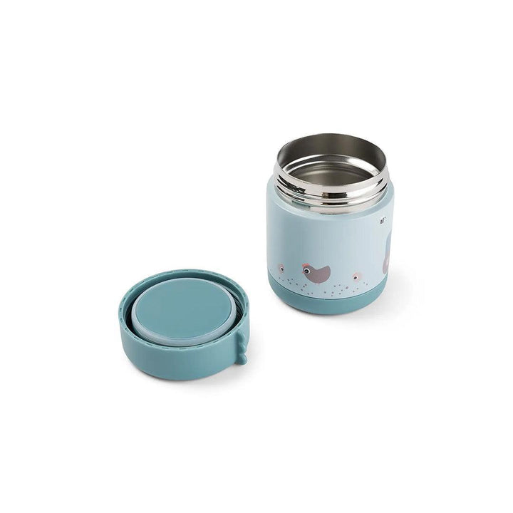 Done by Deer Insulated Food Jar - Tiny Farm Blue-Food Storage-Tiny Farm Blue-300ml | Natural Baby Shower