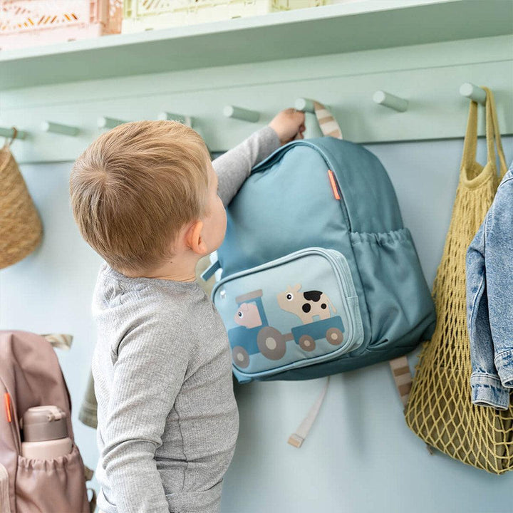 Done by Deer Kids Backpack - Tiny Farm Blue-Children's Backpacks-Tiny Farm Blue-One Size | Natural Baby Shower