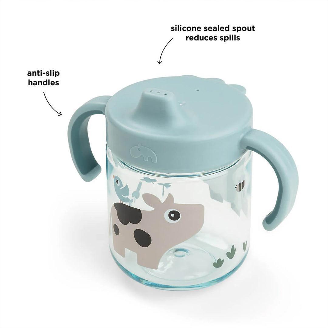 Done by Deer Learning Spout Cup - Tiny Farm Blue-Sippy Cups-Tiny Farm Blue- | Natural Baby Shower