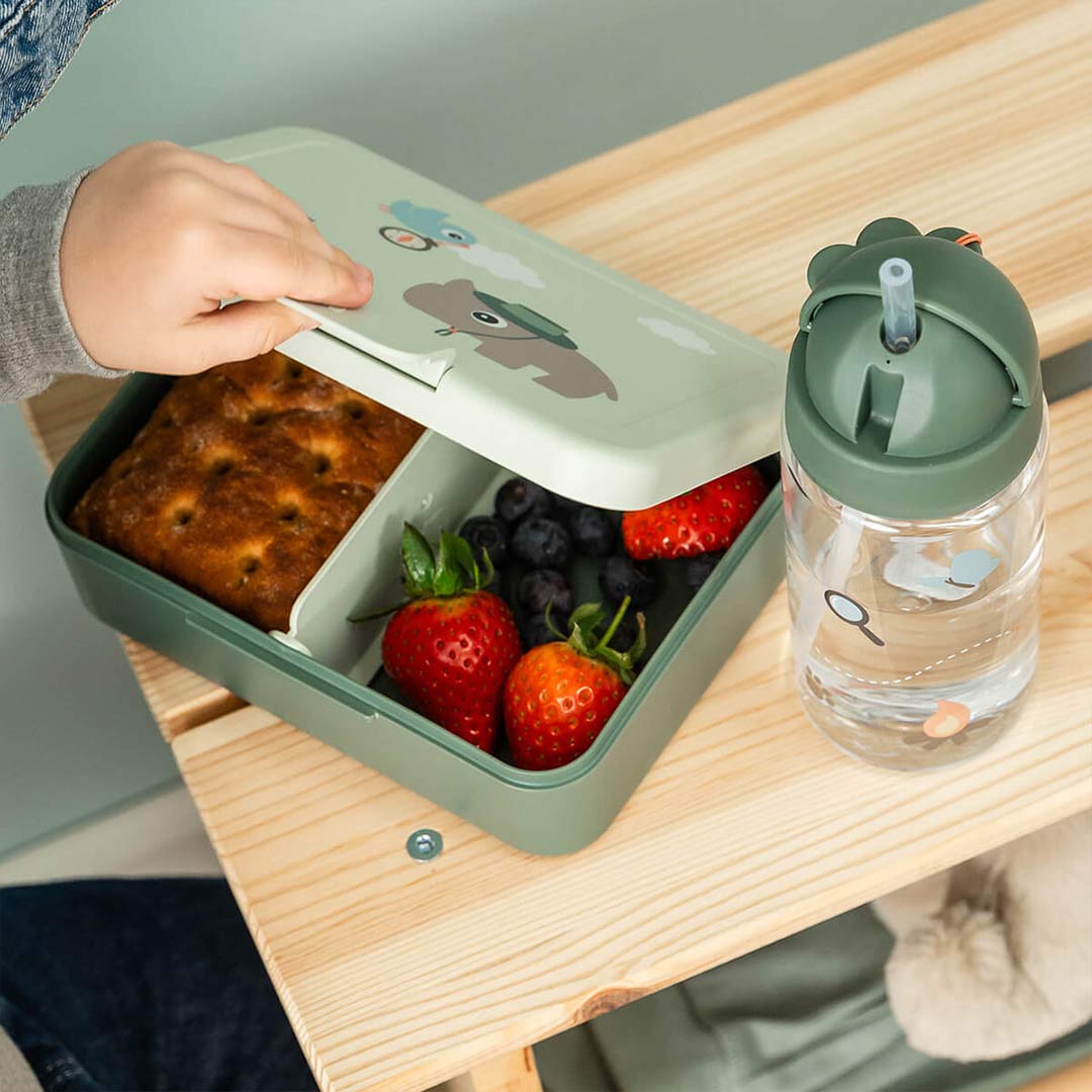 Done by Deer Lunch Box With Divider - Tiny Trails Green-Lunch Boxes-Tiny Trails Green- | Natural Baby Shower