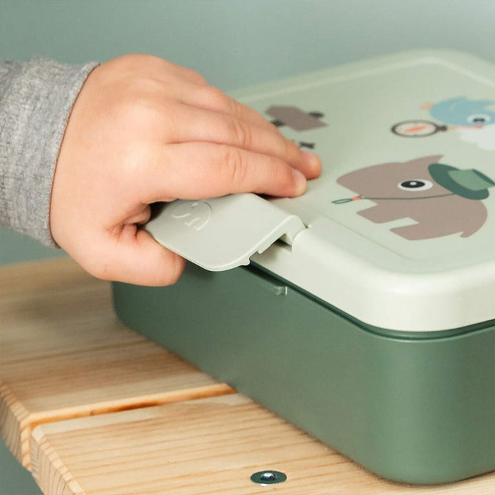 Done by Deer Lunch Box With Divider - Tiny Trails Green-Lunch Boxes-Tiny Trails Green- | Natural Baby Shower