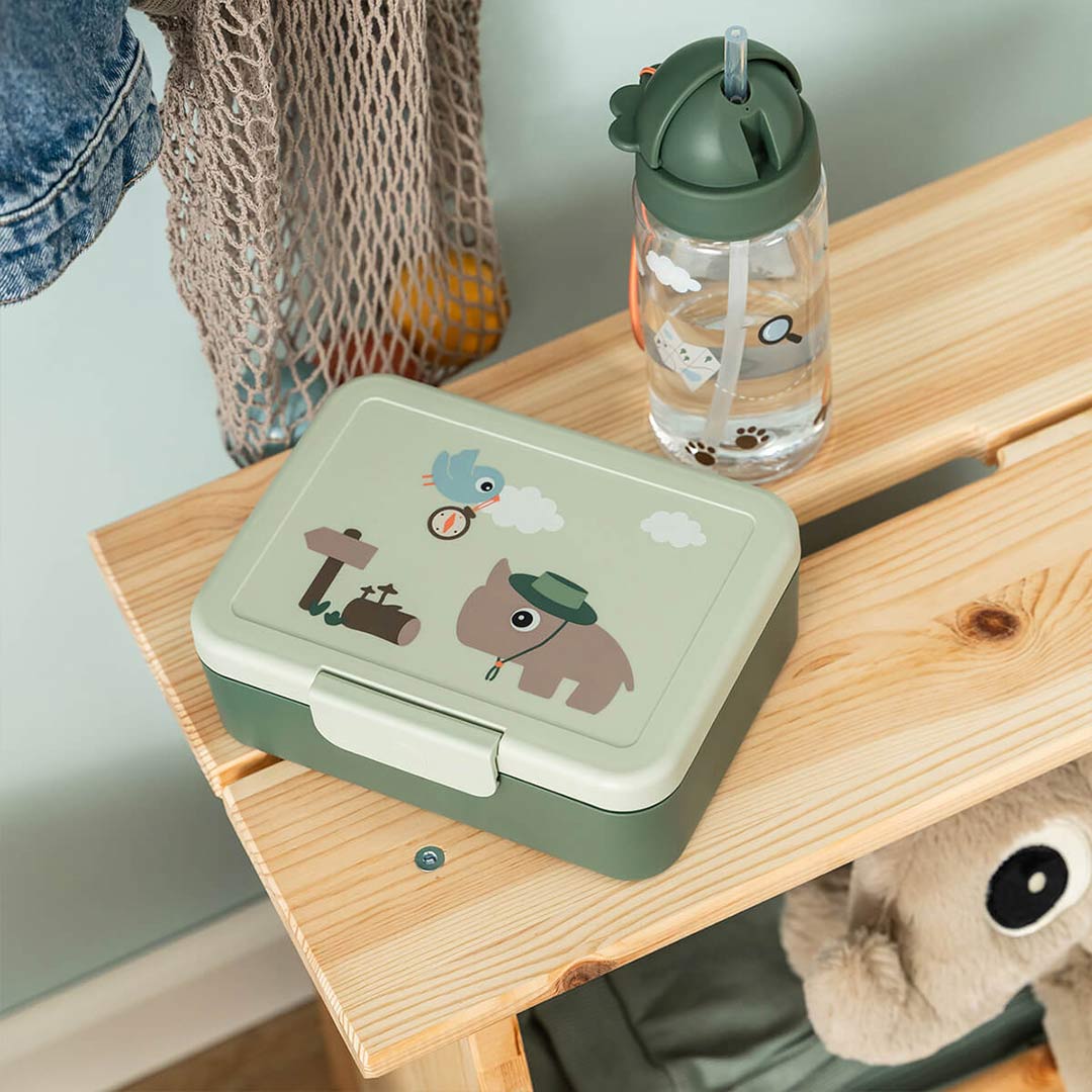 Done by Deer Lunch Box With Divider - Tiny Trails Green-Lunch Boxes-Tiny Trails Green- | Natural Baby Shower