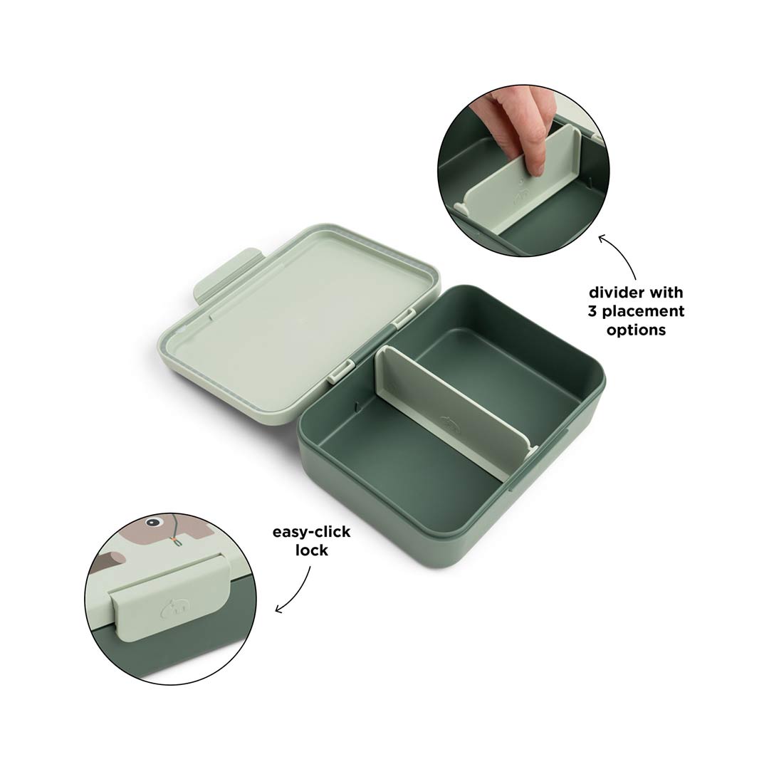 Done by Deer Lunch Box With Divider - Tiny Trails Green-Lunch Boxes-Tiny Trails Green- | Natural Baby Shower