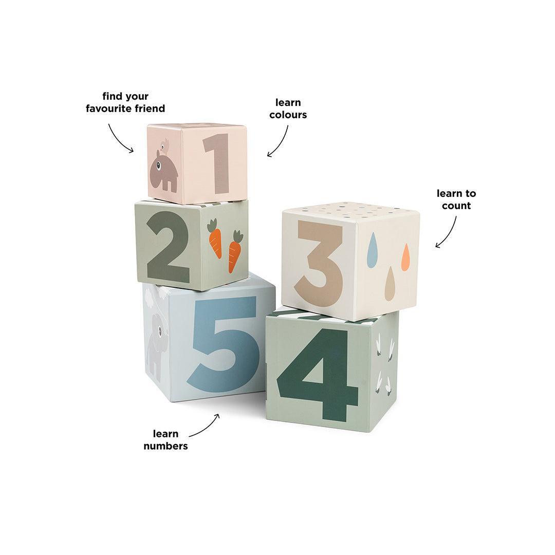 Done By Deer Stacking Cubes 5 pcs - Deer Friends Colour Mix-Activity Cubes-Deer Friends Colour Mix- | Natural Baby Shower