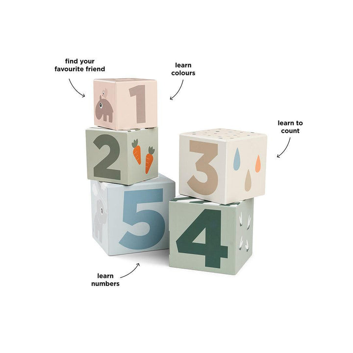 Done By Deer Stacking Cubes 5 pcs - Deer Friends Colour Mix-Activity Cubes-Deer Friends Colour Mix- | Natural Baby Shower