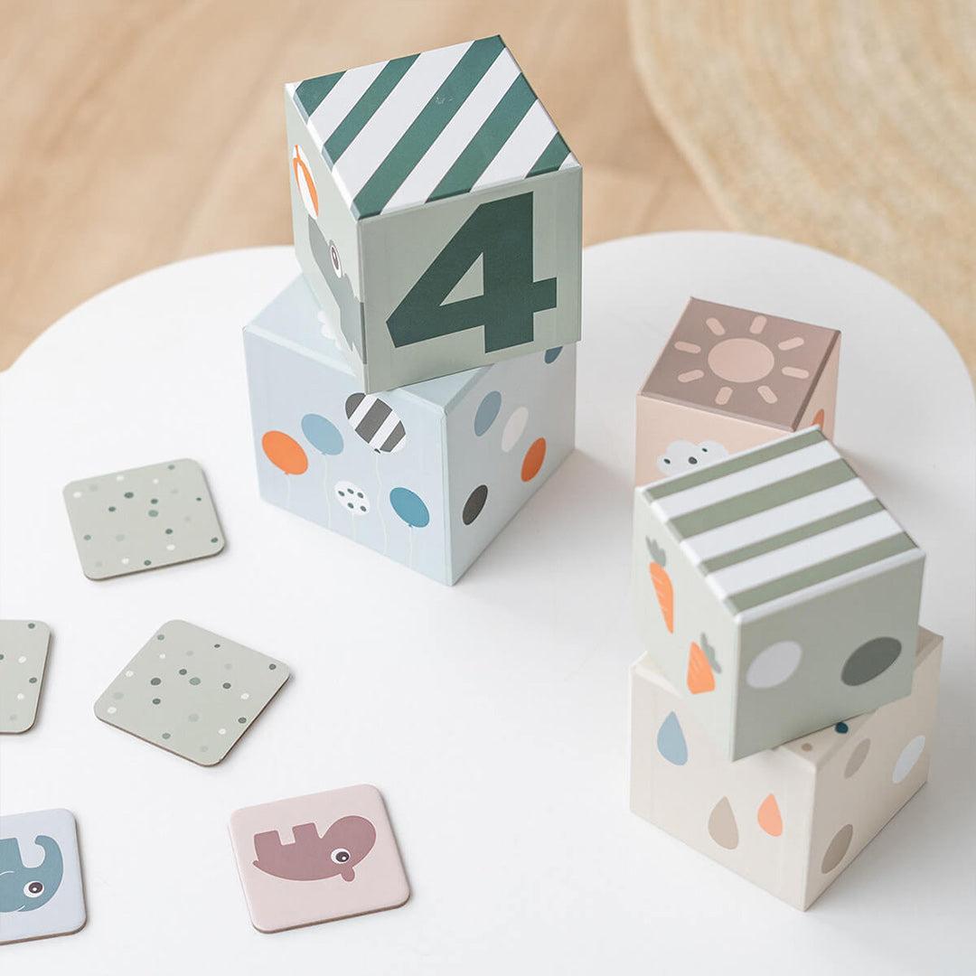 Done By Deer Stacking Cubes 5 pcs - Deer Friends Colour Mix-Activity Cubes-Deer Friends Colour Mix- | Natural Baby Shower