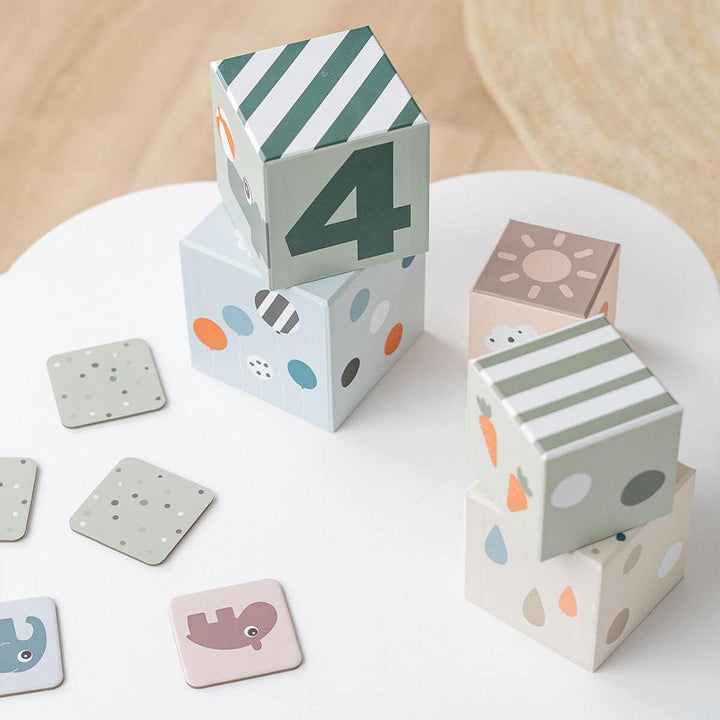Done By Deer Stacking Cubes 5 pcs - Deer Friends Colour Mix-Activity Cubes-Deer Friends Colour Mix- | Natural Baby Shower