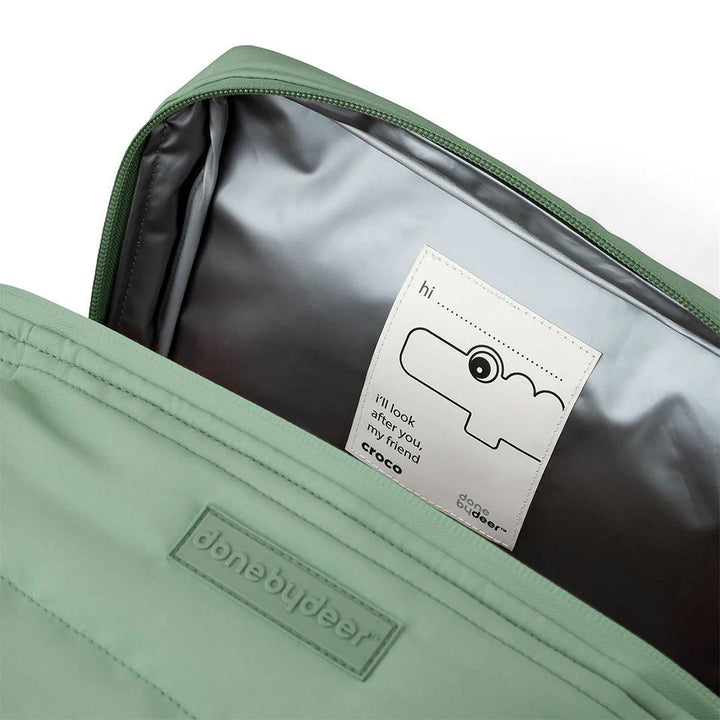 Done by Deer Quilted Insulated Bag - Croco Green-Lunch Bags-Croco Green- | Natural Baby Shower