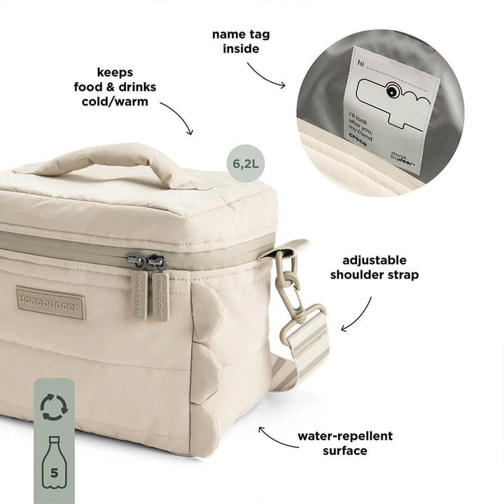 Done by Deer Quilted Insulated Bag - Croco Sand-Lunch Bags-Croco Sand- | Natural Baby Shower