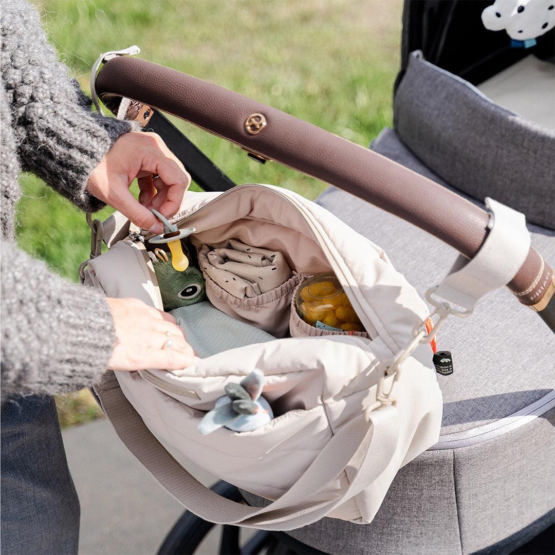 Done by Deer Quilted Stroller Bag - Beige-Changing Bags-Beige-One Size | Natural Baby Shower
