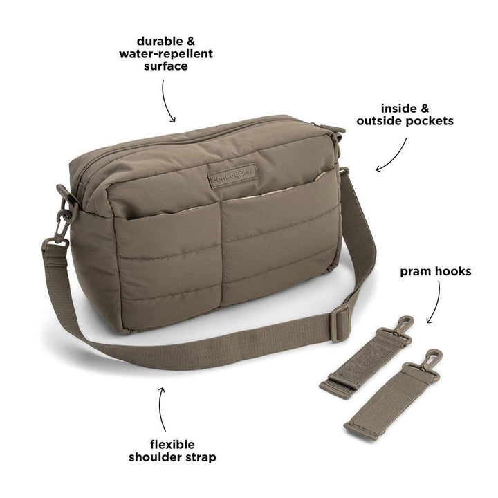 Done by Deer Quilted Stroller Bag - Taupe-Changing Bags-Taupe- | Natural Baby Shower