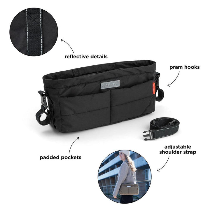 Done by Deer Quilted Stroller Organiser Bag - Black-Stroller Organisers-Black- | Natural Baby Shower