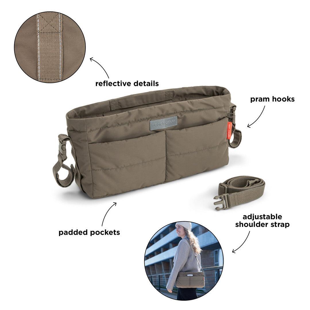 Done by Deer Quilted Stroller Organiser Bag - Taupe-Stroller Organisers-Taupe- | Natural Baby Shower