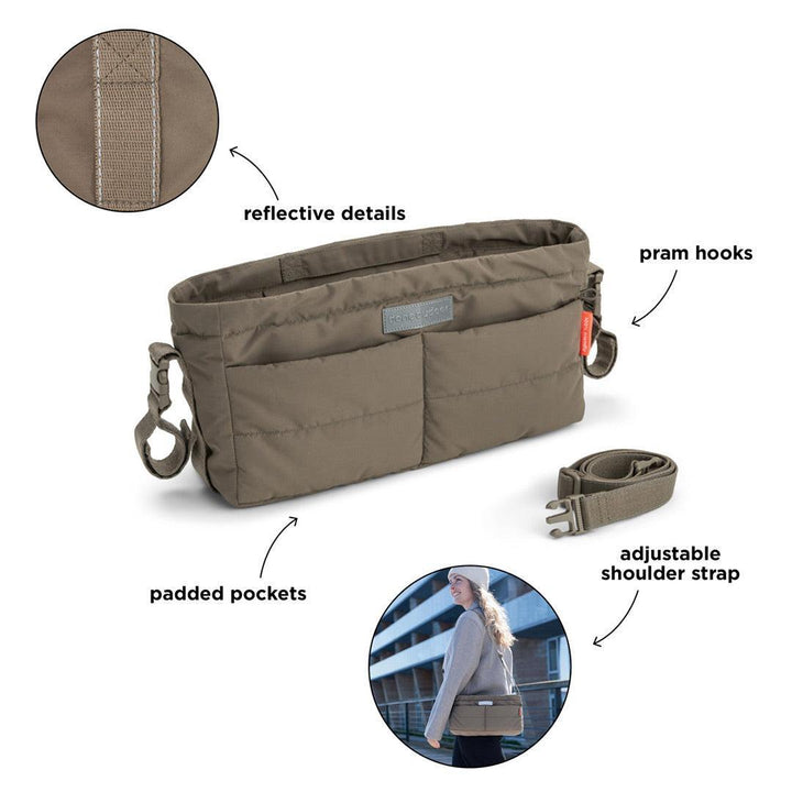 Done by Deer Quilted Stroller Organiser Bag - Taupe-Stroller Organisers-Taupe- | Natural Baby Shower