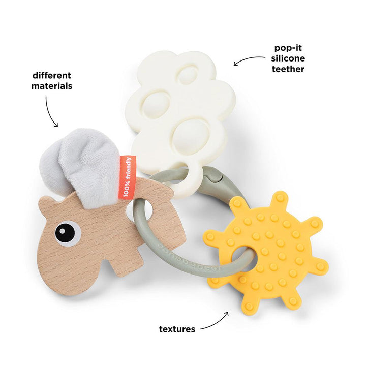 Done by Deer Sensory Activity Ring - Colour mix - Happy Clouds-Pram Toys-Happy Clouds Colour Mix- | Natural Baby Shower