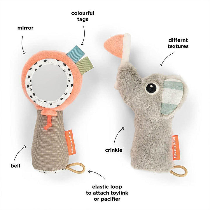 Done by Deer Sensory Rattle Mirror Set - Celebration Mix-Baby Sensory-Celebration Mix- | Natural Baby Shower