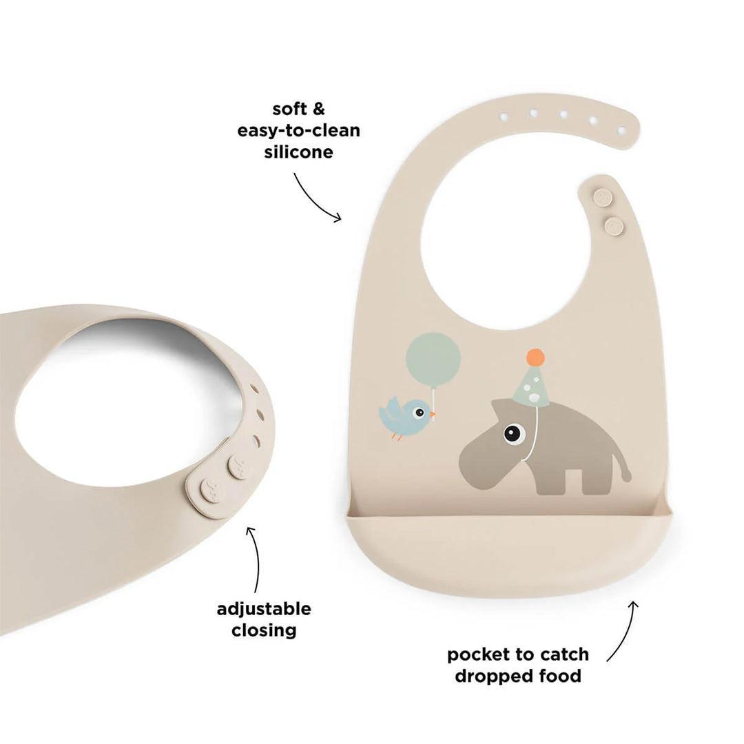 Done by Deer Silicone Bib - Celebration Sand-Bibs-Celebration Sand-0+ | Natural Baby Shower