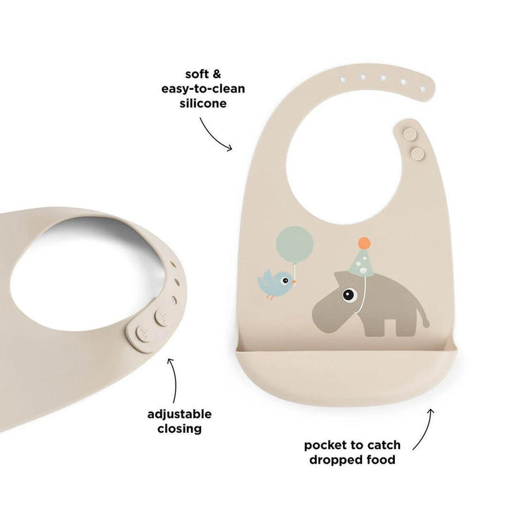 Done by Deer Silicone Bib - Celebration Sand-Bibs-Celebration Sand-0+ | Natural Baby Shower