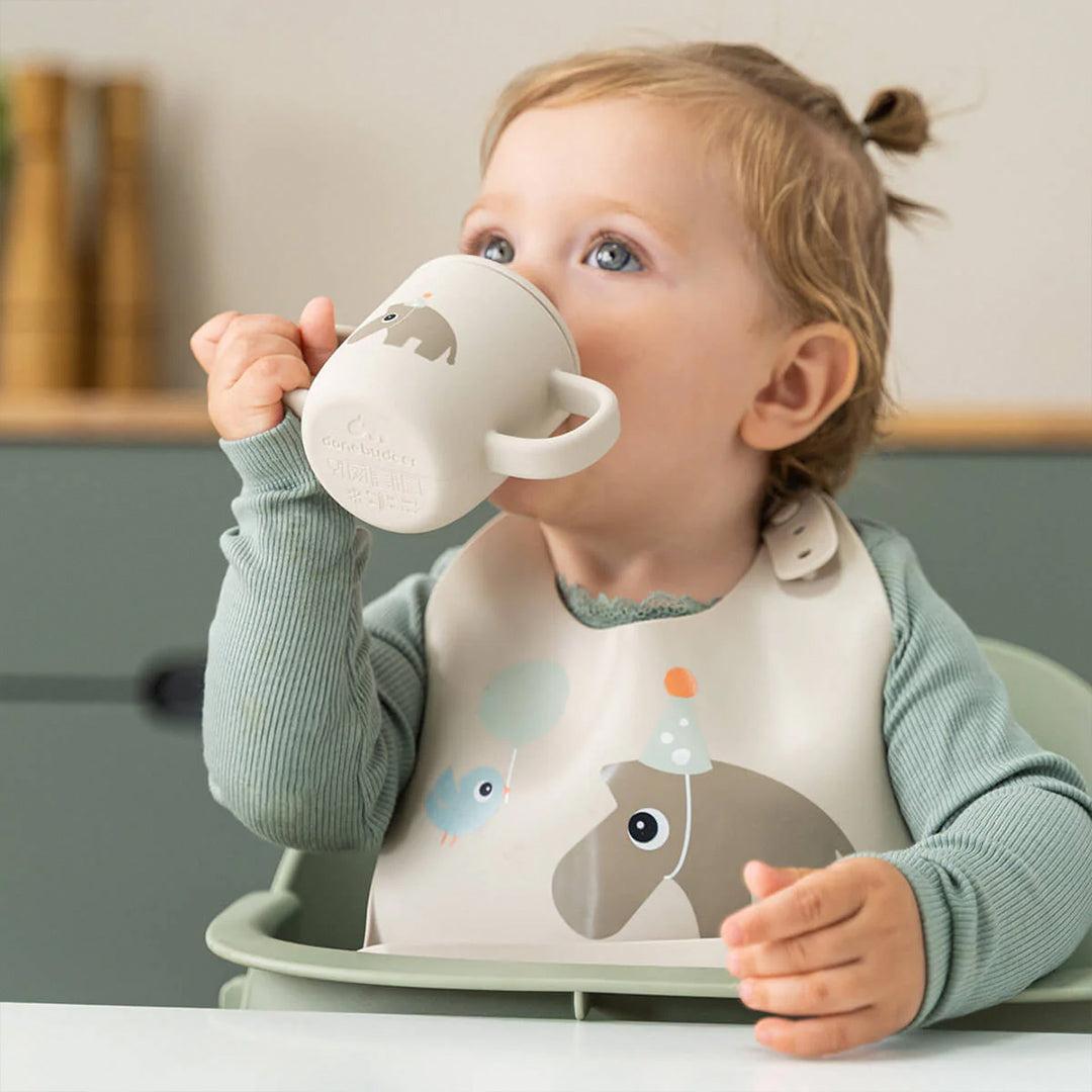 Done by Deer Silicone Bib - Celebration Sand-Bibs-Celebration Sand-0+ | Natural Baby Shower