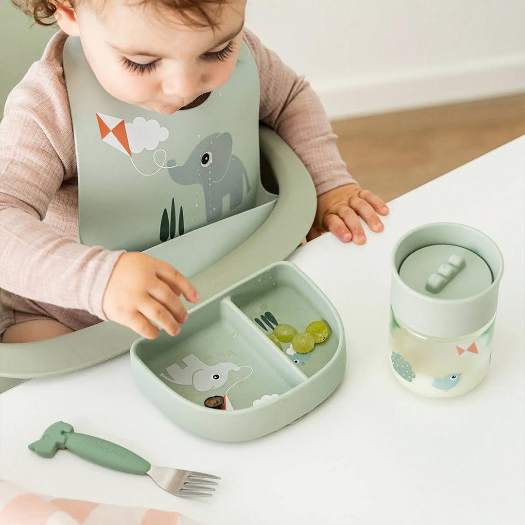 Done by Deer Silicone Bib - Playground Green-Bibs-Playground Green-0+ | Natural Baby Shower