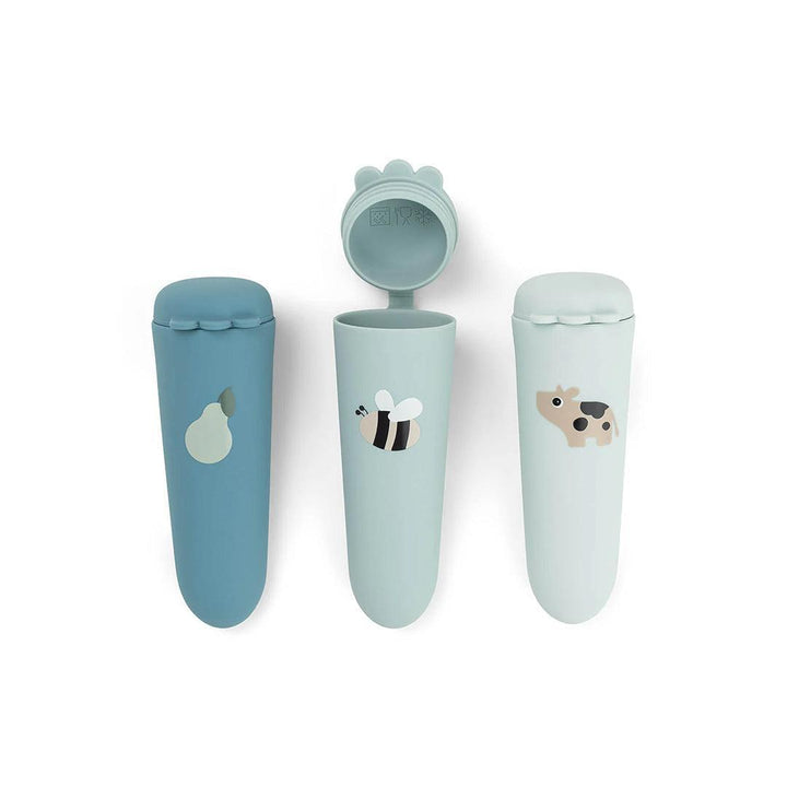 Done by Deer Silicone Ice Pops 3 Pack - Tiny Farm Blue-Ice Pop + Ice Trays-Tiny Farm Blue- | Natural Baby Shower