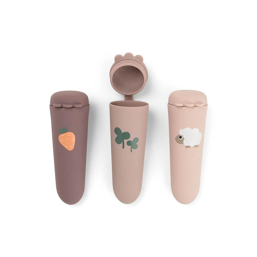 Done by Deer Silicone Ice Pops 3 Pack - Tiny Farm Powder-Ice Pop + Ice Trays-Tiny Farm Powder- | Natural Baby Shower