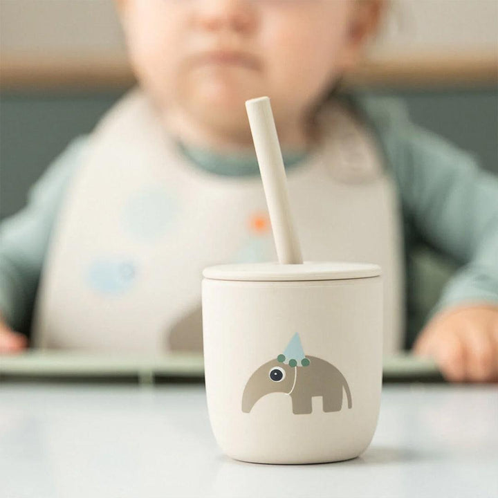 Done by Deer Silicone Straw Cup 2 Pack - Celebration Sand-Cups-Celebration Sand- | Natural Baby Shower