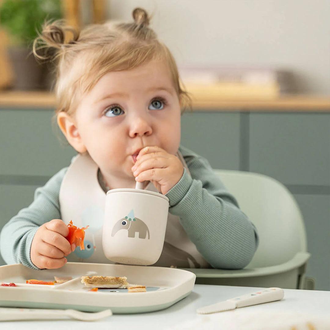 Done by Deer Silicone Straw Cup 2 Pack - Celebration Sand-Cups-Celebration Sand- | Natural Baby Shower