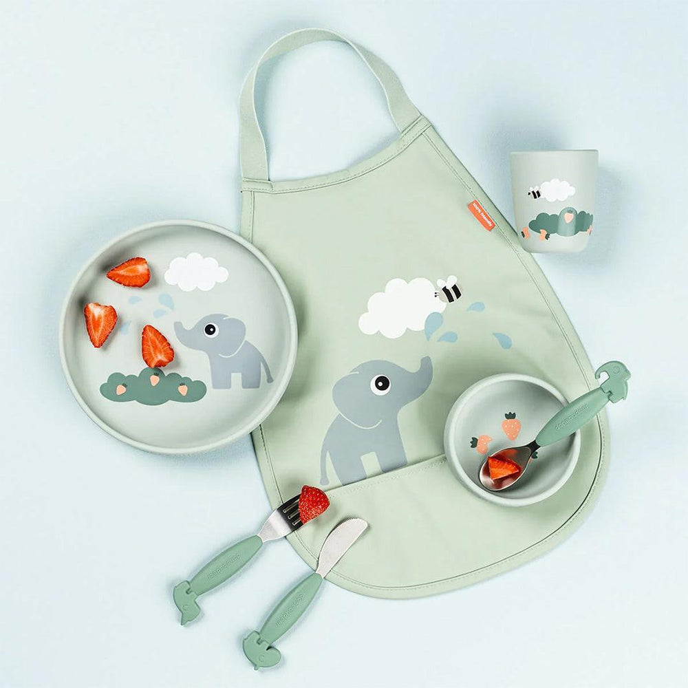 Done by Deer Stick & Stay Dinner Set - Elphee Green-Feeding Sets-Elphee Green- | Natural Baby Shower