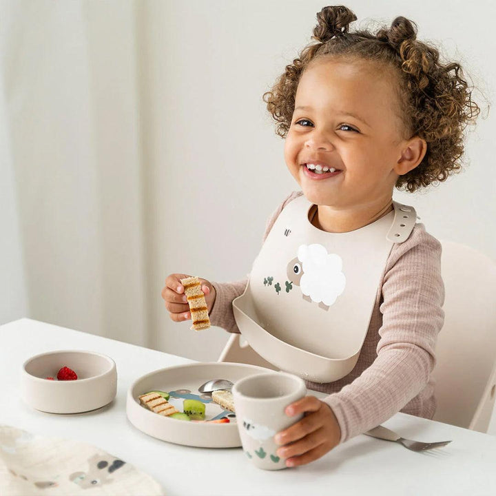 Done by Deer Stick & Stay Dinner Set - Tiny Farm Sand-Feeding Sets-Tiny Farm Sand- | Natural Baby Shower