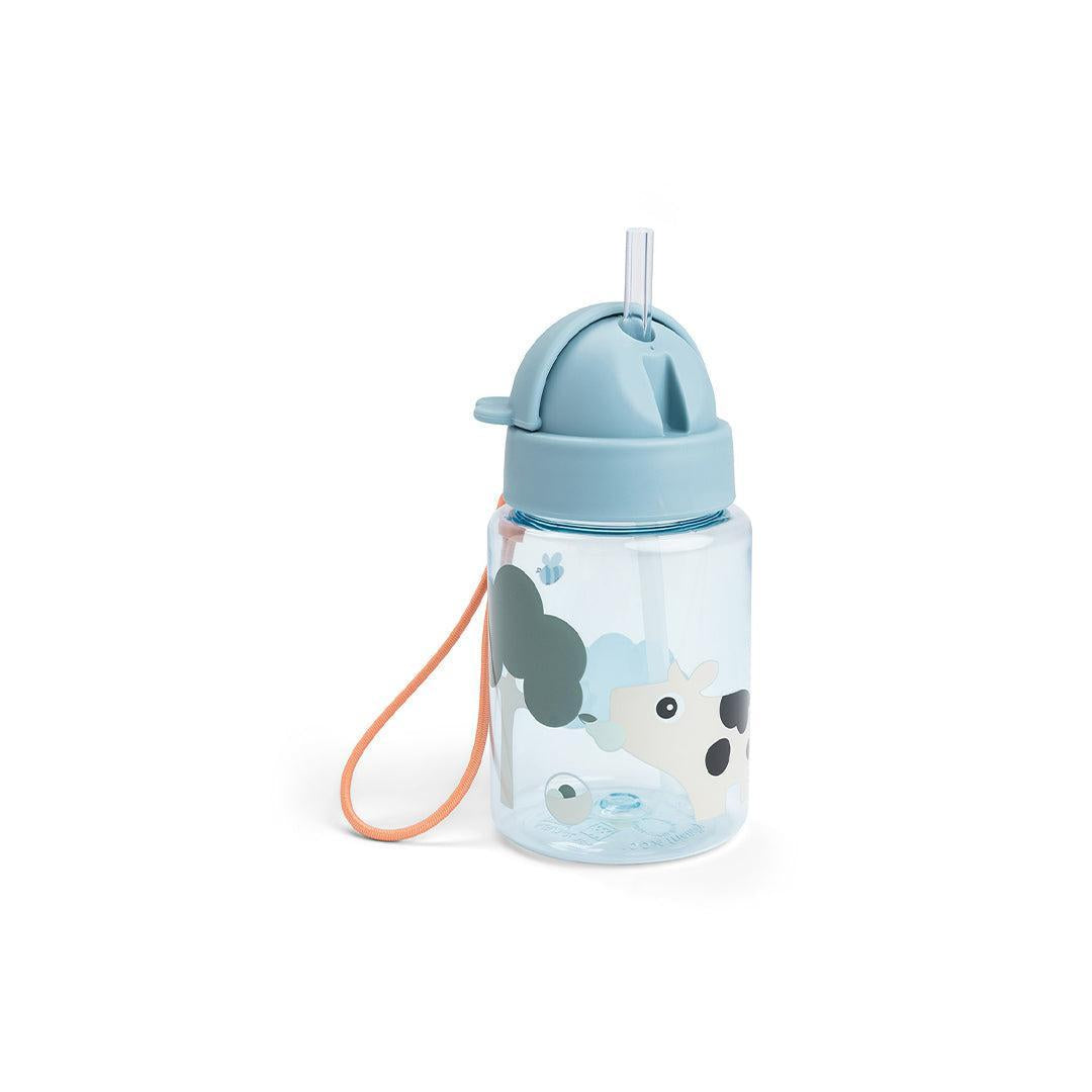 Done By Deer Straw Bottle - Tiny Farm Blue-Drinking Bottles-Tiny Farm Blue- | Natural Baby Shower