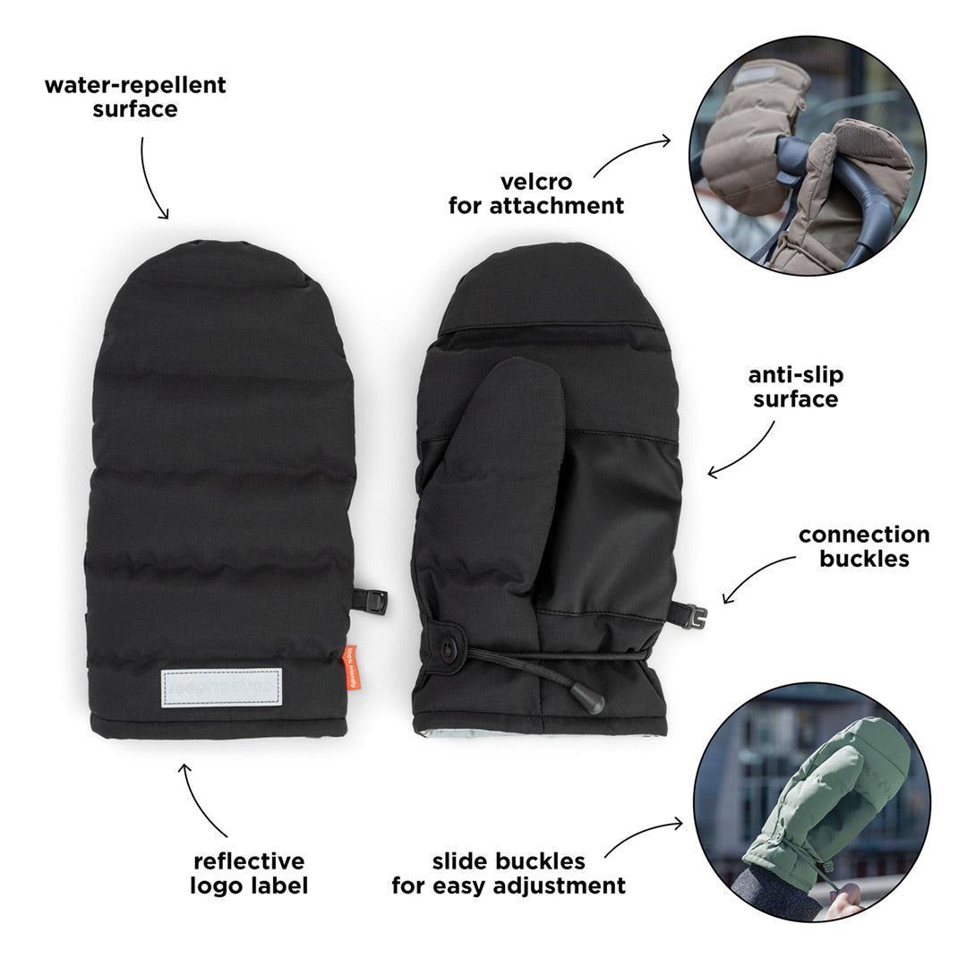 Done by Deer Stroller Mittens - Black-Stroller Mittens-Black- | Natural Baby Shower
