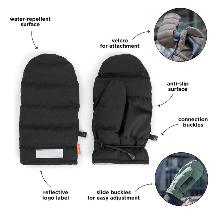Done by Deer Stroller Mittens - Black-Stroller Mittens-Black- | Natural Baby Shower