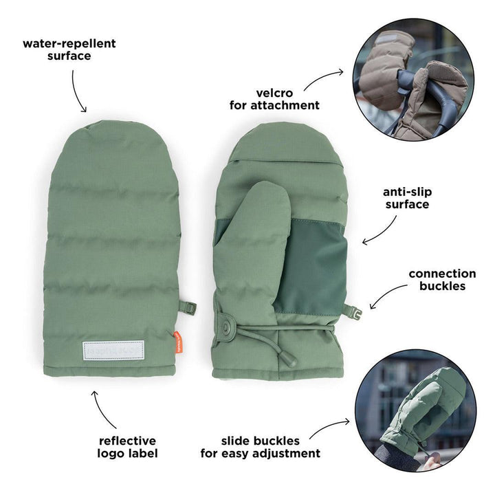 Done by Deer Stroller Mittens - Green-Stroller Mittens-Green- | Natural Baby Shower