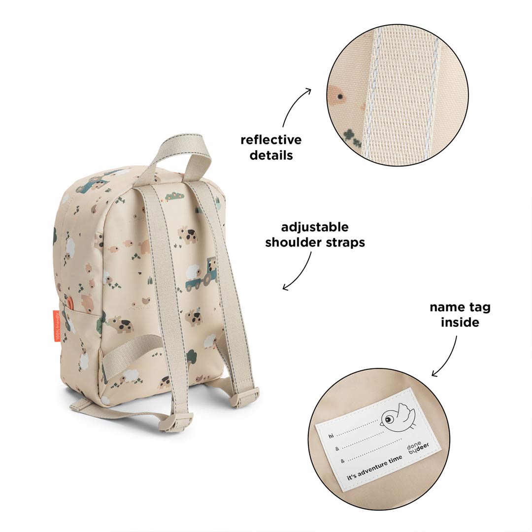 Done by Deer Tiny Backpack - Tiny Farm Sand-Children's Backpacks-Tiny Farm Sand-4L | Natural Baby Shower