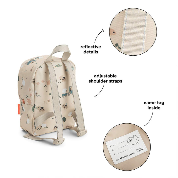 Done by Deer Tiny Backpack - Tiny Farm Sand-Children's Backpacks-Tiny Farm Sand-4L | Natural Baby Shower