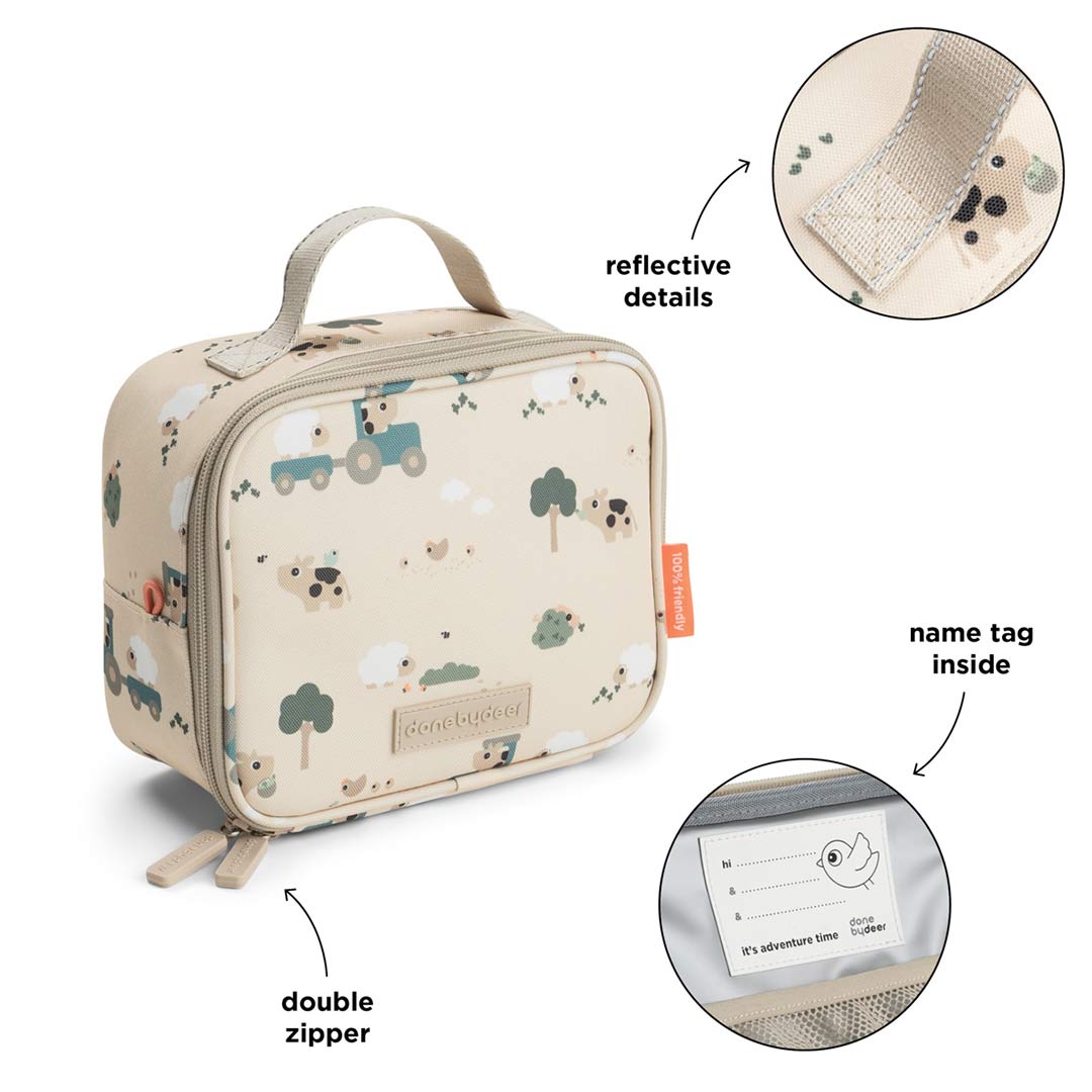 Done by Deer Tiny Insulated Lunch - Tiny Farm Sand-Lunch Bags-Tiny Farm Sand-2.8L | Natural Baby Shower