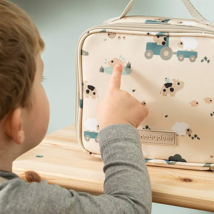 Done by Deer Tiny Insulated Lunch - Tiny Farm Sand-Lunch Bags-Tiny Farm Sand-2.8L | Natural Baby Shower
