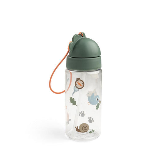 Done by Deer Straw Bottle - Tiny Trails Green-Drinking Bottles-Tiny Trails Green-350ml | Natural Baby Shower