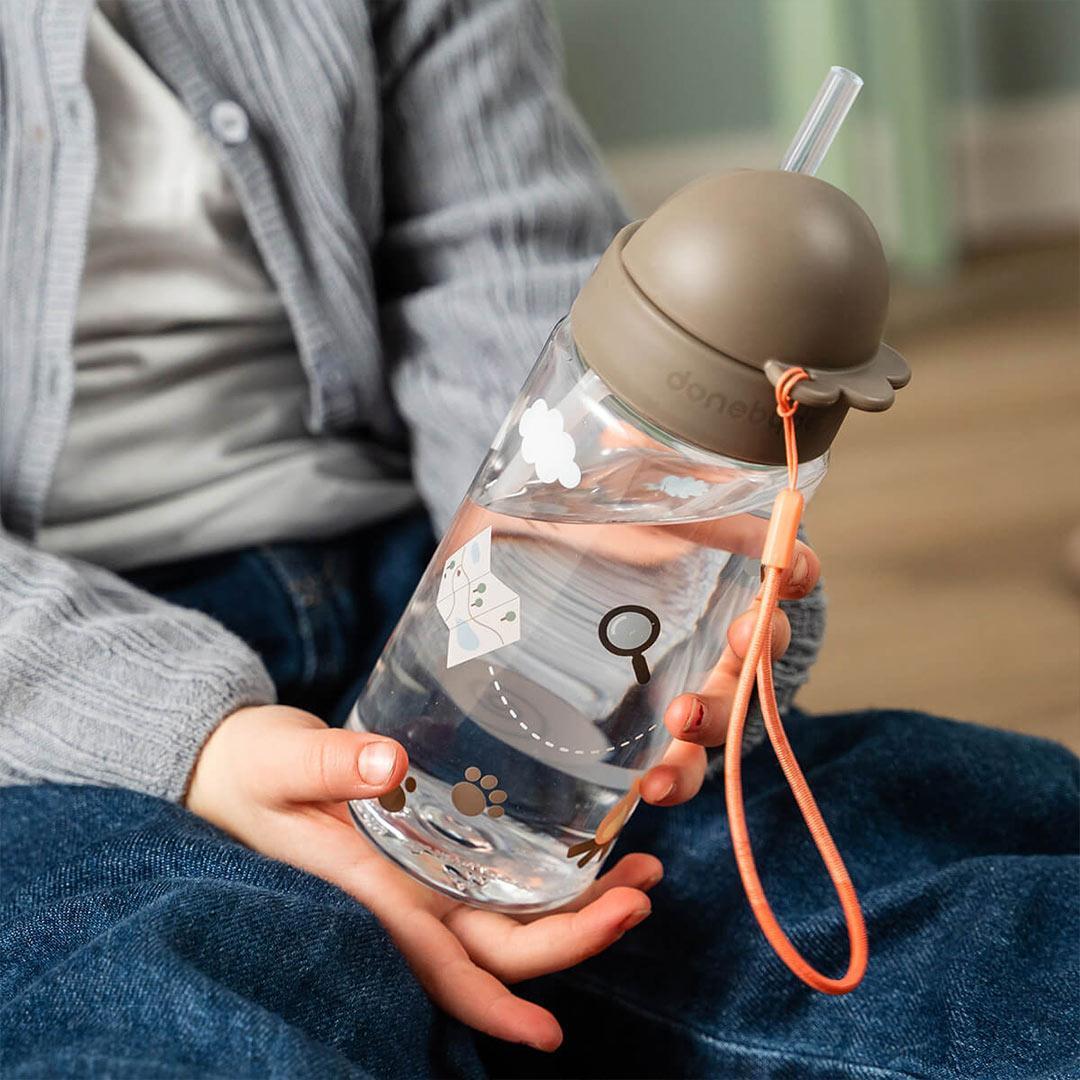 Done by Deer Straw Bottle - Tiny Trails Sand-Drinking Bottles-Tiny Trails Sand-350ml | Natural Baby Shower