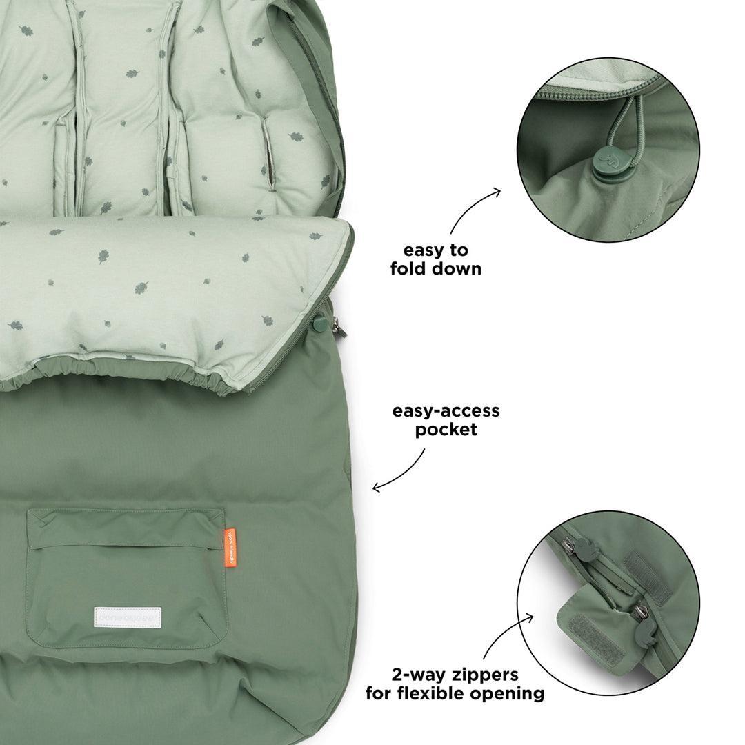 Done by Deer Winter Footmuff - Green-Footmuffs-Green- | Natural Baby Shower