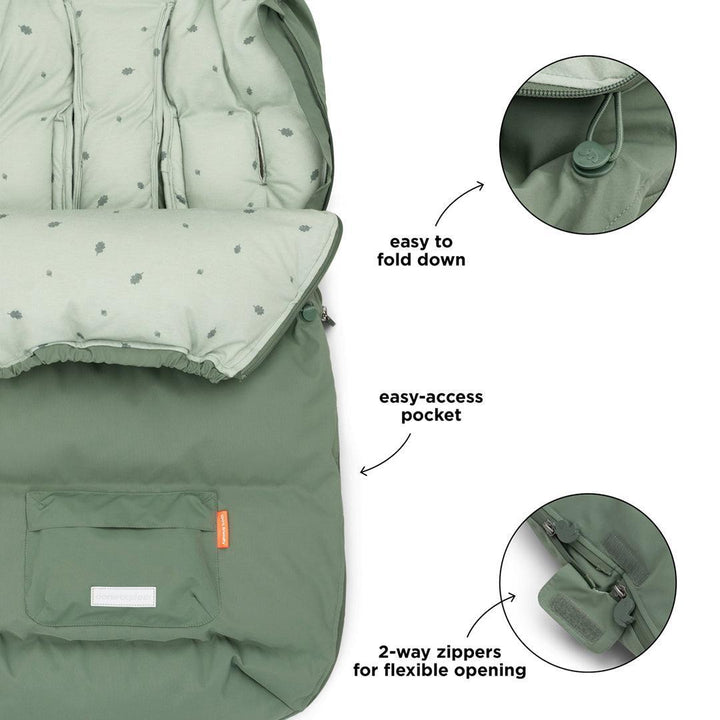 Done by Deer Winter Footmuff - Green-Footmuffs-Green- | Natural Baby Shower