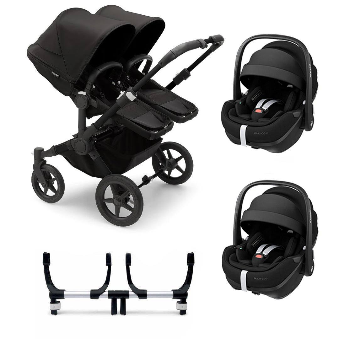 Bugaboo Donkey 5 Twin Pebble 360/360 Pro Travel System - Midnight Black-Travel Systems-Pebble 360 Pro Car Seat-No Base | Natural Baby Shower