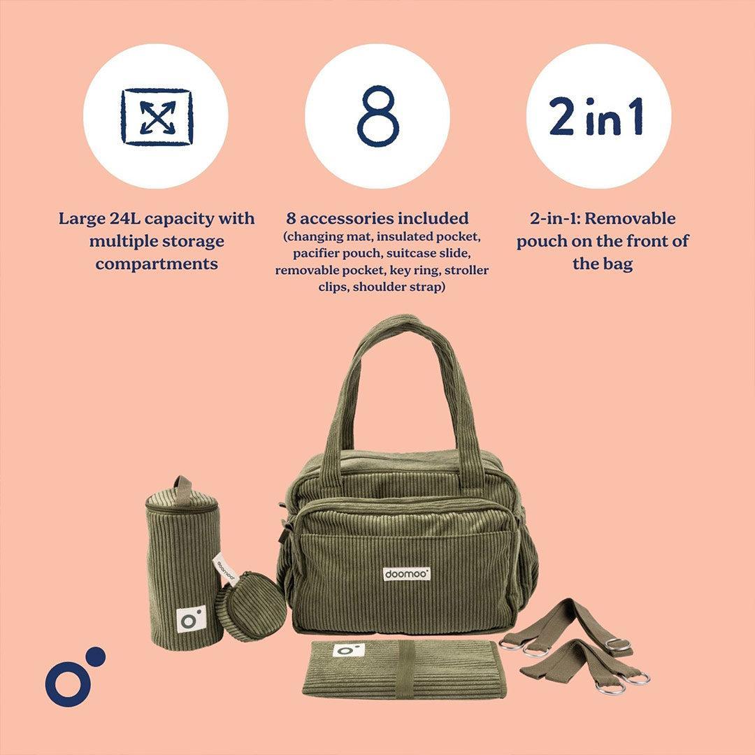 Doomoo Changing Bag - Fluffy Corduroy Khaki-Changing Bags-Fluffy Corduroy Khaki- | Natural Baby Shower