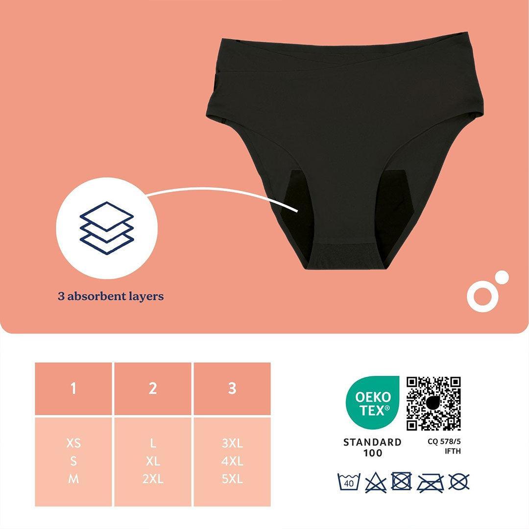 Doomoo Flowly Postpartum Recovery 2 in 1 Underwear - Black-Maternity Underwear-Black-3XL/4XL/5XL | Natural Baby Shower
